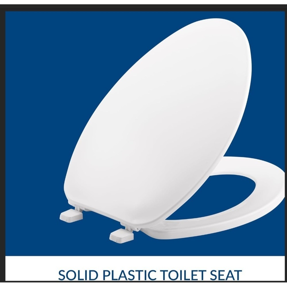 Bemis 170 Durable Plastic Toilet Seat, Elongated, White